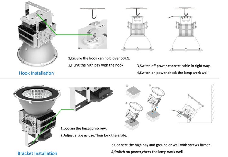 400w Led High Bay Lights Spotlight With 3 Years Guarantee , Outdoor Industrial Led Lighting